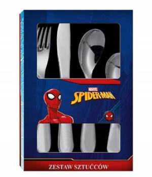 ZESTAW sztućców SZTUĆCE DLA DZIECI SPIDERMAN 4 ele