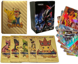 2w1 Zestaw Fana Pokemon 155 Szt Karty Złote + Gx Prezent Dla Dziecka