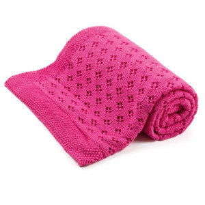 Ażurowy kocyk bambusowy mallow