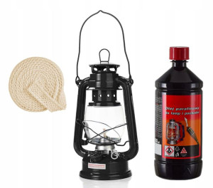 Zestaw Lampa Naftowa 24cm, Olej 980ml + Knot 1m