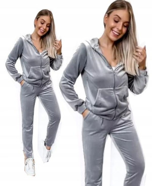 Dres welurowy rozpinany szary L rozmiary S-XL