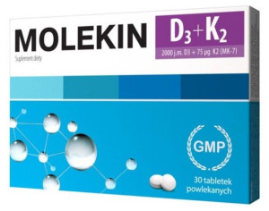 Molekin D3 + K2 30 tabletek - Długi termin ważności!