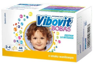 Vibovit Bobas  smak waniliowy 44 saszetki - Długi termin ważności!