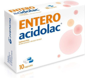 Entero Acidolac 550mg dla dzieci powyżej 3 roku życia 10 kapsułek