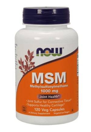 Now Foods, MSM 1000mg, 120 kapsułek - Długi termin ważności!