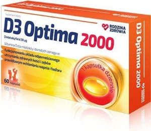 Rodzina Zdrowia D3 Optima 2000 60 kapsułek - Długi termin ważności!