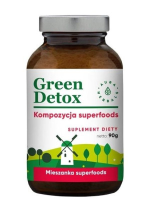 Green Detox kompozycja superfoods proszek  90g - Długi termin ważności!