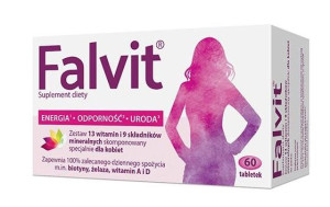 Falvit, witaminy dla kobiet, 60 tabletek - Długi termin ważności!
