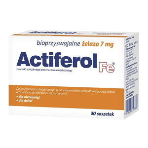 Actiferol Fe, 7mg,  30 saszetek - Długi termin ważności!