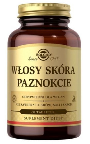 Solgar Formuła Włosy Skóra Paznokcie 60 tabletek - Długi termin ważności!