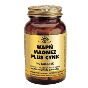 Solgar Wapń Magnez + Cynk 100 tabletek - Długi termin ważności!