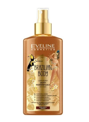 Eveline Brazilian Body Luksusowy Złoty Rozświetlacz do ciała 150 ml - Długi