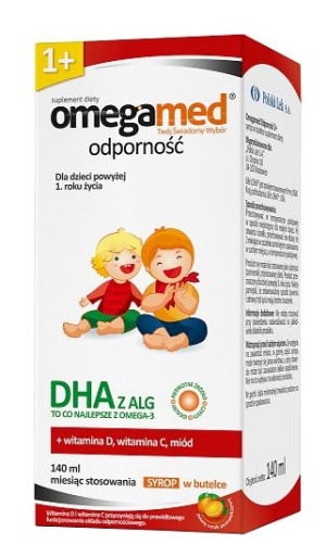 Omegamed Odporność 1+ Syrop w butelce 140ml - Długi termin ważności!
