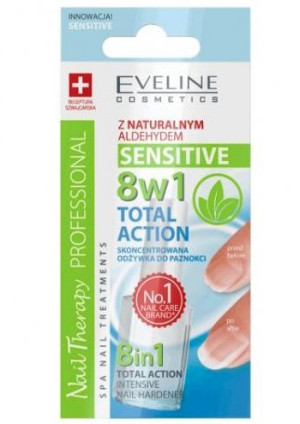 Eveline Nail Therapy 8w1 Total Action Sensitive Odżywka do paznokci 12ml