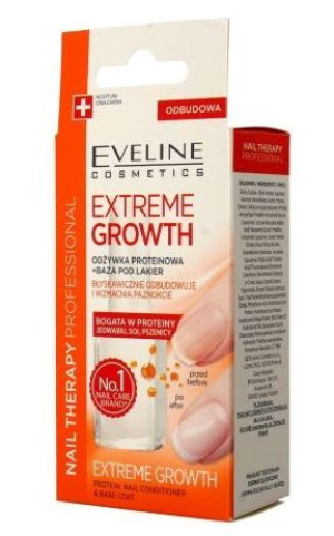 Eveline Extreme Growth odżywka proteinowa + baza pod lakier 12ml