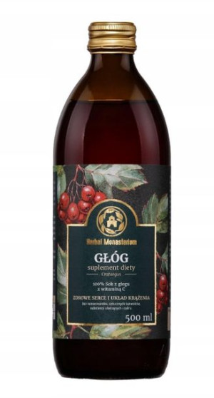 Sok z głogu Herbal Monasterium 500ml - Długi termin ważności!