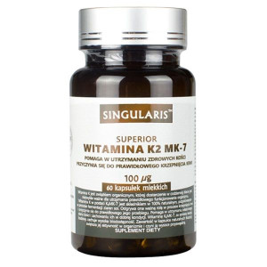 Witamina K2 MK-7 Singularis Superior, 60 kapsułek - Długi termin ważności!