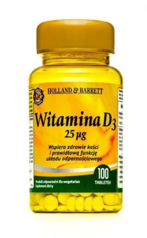Holland & Barrett Witamina D3 25 mcg 100 tabletek
