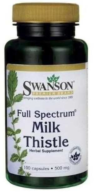 Swanson FS Milk Thistle 500mg 100 kapsułek - Długi termin ważności!