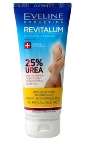 Eveline Revitalum 25% Urea krem-kompres regenerujący 8w1 na pękające pięty