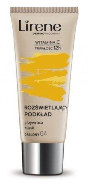 Lirene podkład rozświetlający 04 Opalony z witaminą duo C 30 ml - Długi ter