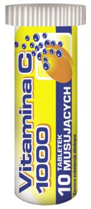 Witamina C 1000mg 10 tabletek musujących - Długi termin ważności!