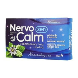 NervoCalm Sen z melatoniną i melisą 20 tabletek - Długi termin ważności!