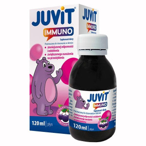 Juvit Immuno płyn dla dzieci powyżej 3 roku życia 120ml - Długi termin ważn