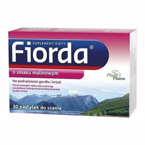Fiorda smak malinowy 30 pastylek - Długi termin ważności!