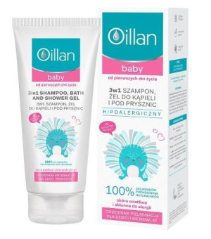 Oillan Baby 3w1 szampon płyn do mycia i kąpieli 200ml - Długi termin ważnoś