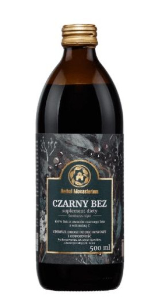 Sok z Czarnego bzu, Herbal Monasterium, 500 ml - Długi termin ważności!