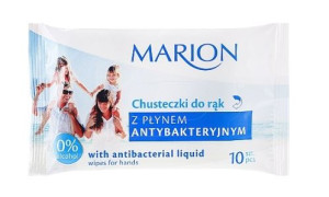 Marion Chusteczki antybakteryjne do rąk 10 sztuk - Długi termin ważności!