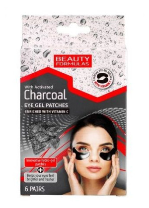 Beauty Formulas, Żelowe płatki pod oczy z aktywnym węglem, 6 sztuk