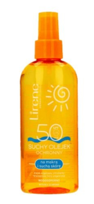 Lirene, Olejek Suchy Ochronny, SPF 50, na mokrą i suchą skórę, 150 ml - Dłu