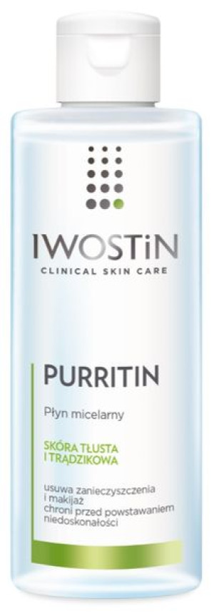 Iwostin Purritin, płyn micelarny, 215ml - Długi termin ważności!