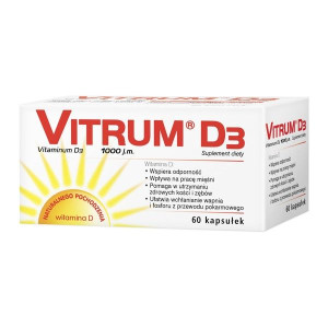 Vitrum D3 60 kapsułek - Długi termin ważności!