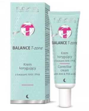 Flos-Lek Balance t-zone Krem korygujący z kwasami AHA i PHA 50 ml - Długi t