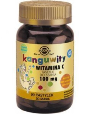 Solgar Kanguwity witamina C 100 mg dla dzieci od 4 lat smak pomarańczy 90 p