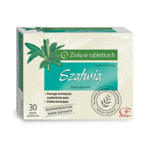 Szałwia 30 tabletek - Długi termin ważności!