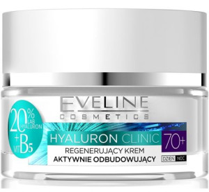 Eveline Hyaluron Clinic 70+ regenerujący krem aktywnie odbudowujący na dzie