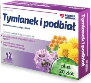 Rodzina Zdrowia Tymianek i Podbiał 24 pastylki - Długi termin ważności!