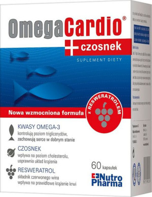 Omega Cardio + czosnek 60 kapsułek - Długi termin ważności!