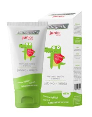 Biała Perła Junior, 6-12 lat, pasta do zębów o smaku jabłko-mięta, 50 ml -