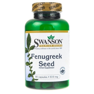 Swanson Fenugreek 610mg 90 kapsułek - Długi termin ważności!
