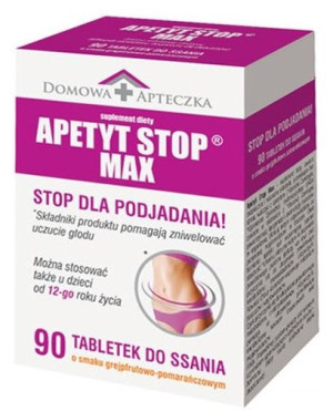 Domowa Apteczka Apetyt Stop Max 90 tabletek do ssania - Długi termin ważnoś