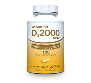 Witamina D3 2000 FORTE 120 kapsułek - Długi termin ważności!