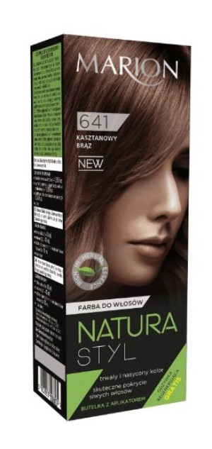 Marion 641 Kasztanowy brąz Farba do włosów 80 ml + Odżywka 10 ml - Długi te