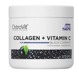 OstroVit Collagen + Vitamin C, czarna porzeczka, 200g - Długi termin ważnoś