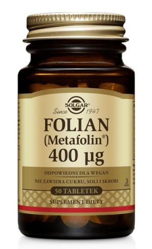 Solgar Folian (Metafolin) 50 tabletek - Długi termin ważności!