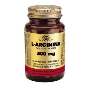 Solgar L-Arginina 500 mg 50 kapsułek - Długi termin ważności!